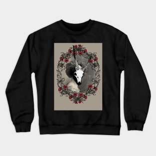 Lady Wendigo with ornate red rose wreath Crewneck Sweatshirt